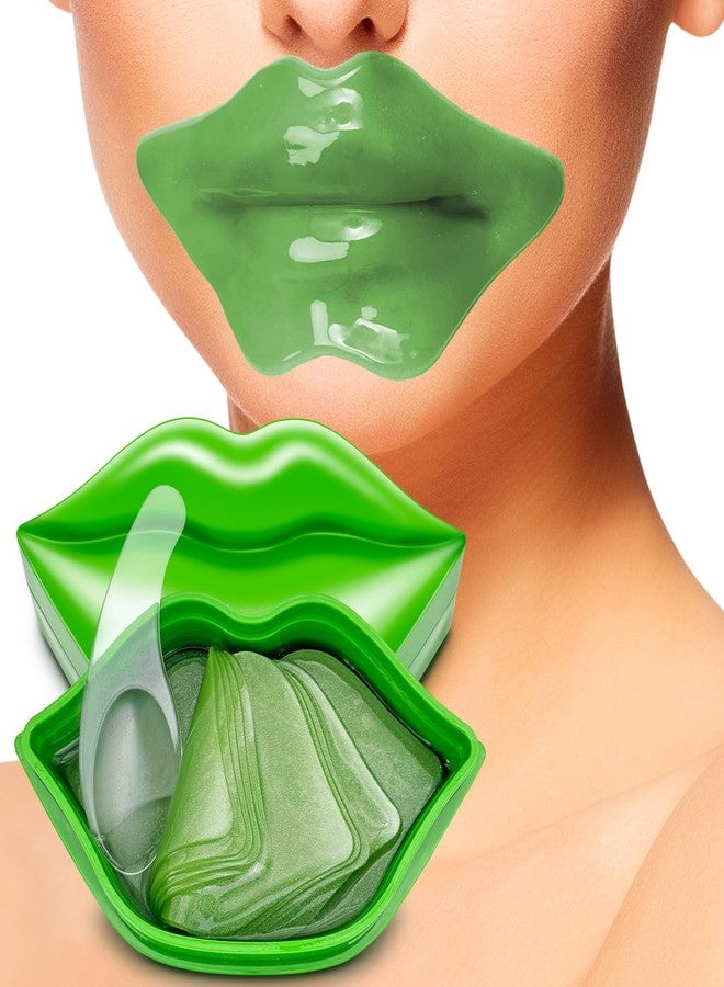 AOAO Collagen Lip Mask, Intense Hydrating Gel Pads with Sodium Hyaluronate & Hydrolyzed Collagen, Moisturize Repair Dry Lips, Reduce Fine Lines and Wrinkles for Smooth Plump Look, 20pcs (Green) - Image 3